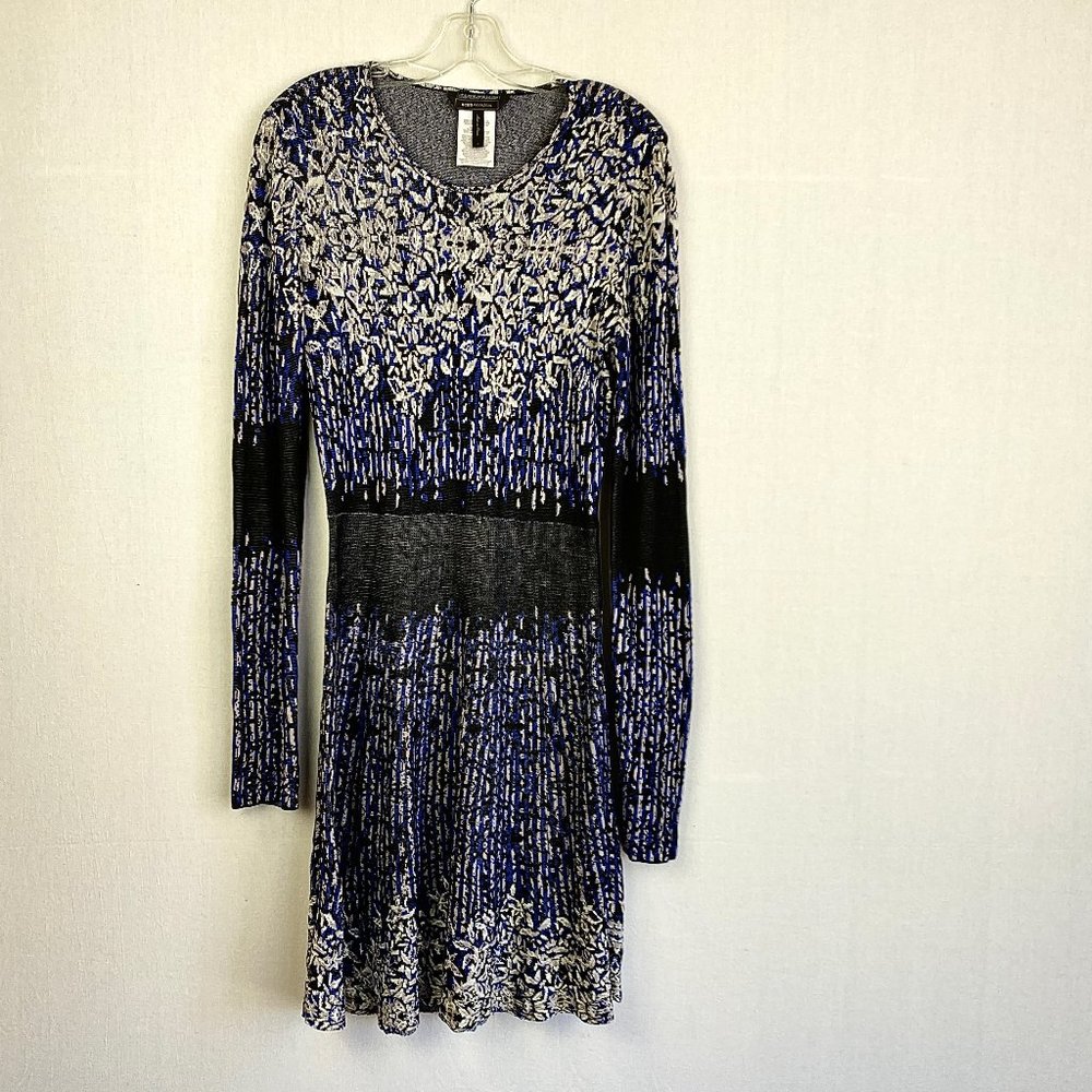 BCBGMAXAZRIA Silk Blend Abstract Printed Dress